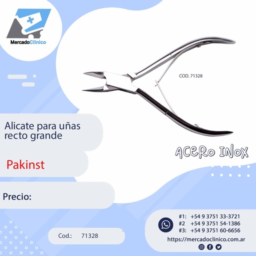 [71328] Alicate para uñas recto grande - Pakinst Egeo