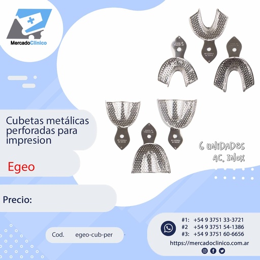 [egeo-cub-per] Cubetas metálicas perforadas para impresión - Egeo
