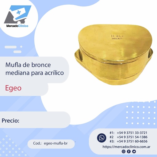 [egeo-mufla-br] Mufla de bronce mediana para acrílico - Egeo