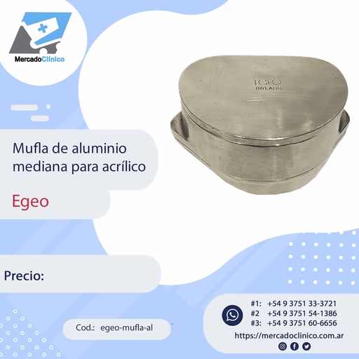 [egeo-mufla-al] Mufla de aluminio mediana para acrílico - Egeo