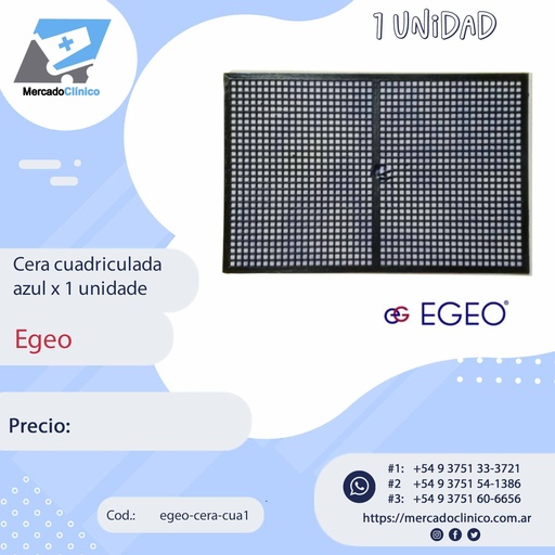 [egeo-cera-cua1] Cera cuadriculada azul x 1 unidad - Egeo
  