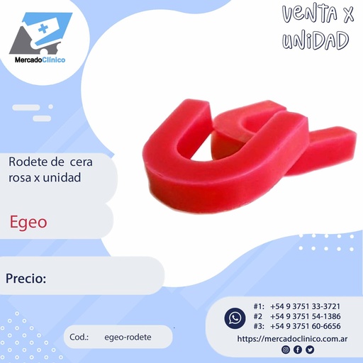 [egeo-rodete] Rodete de cera rosa x unidad - Egeo