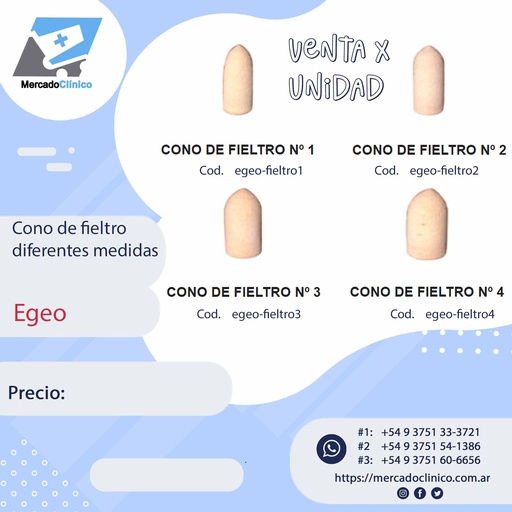 Cono de fieltro p/ pulir - X Unidad - Egeo