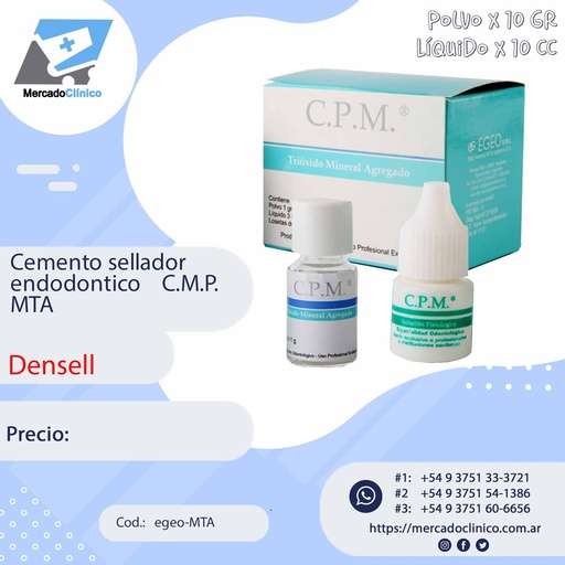 [egeo-MTA] Cemento sellador endodóntico C.M.P. MTA - Egeo
