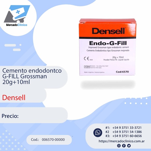 [006570-00000] Cemento endodóntico G-FILL Grossman 20g+10ml - Densell