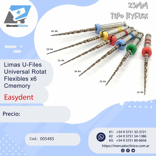 [005485] Limas U-Files Universal Rotat - Flexibles x6 
Cmemory - Easydent