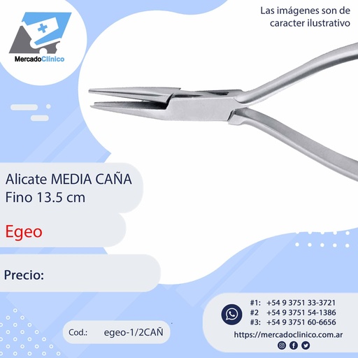[egeo-1/2CAÑ] Alicate MEDIA CAÑA fino 13.5cm - Egeo