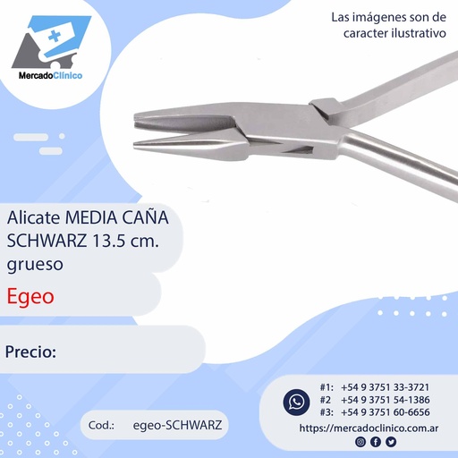 [egeo-SCHWARZ] Alicate MEDIA CAÑA SCHWARZ 13.5 grueso - Egeo