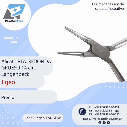 [egeo-LANGENB] Alicate Punta Redonda Grueso 14cm - Langenbeck - Egeo