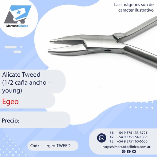 [egeo-TWEED] Alicate Tweed (1/2 CAÑA ANCHO - YOUNG) - Egeo