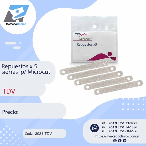 [3031-TDV] Repuestos x 5 sierras p/ Microcut - TDV