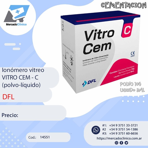 [14551] Ionómero vitreo cementación VITRO CEM - C (polvo-líquido) - DFL