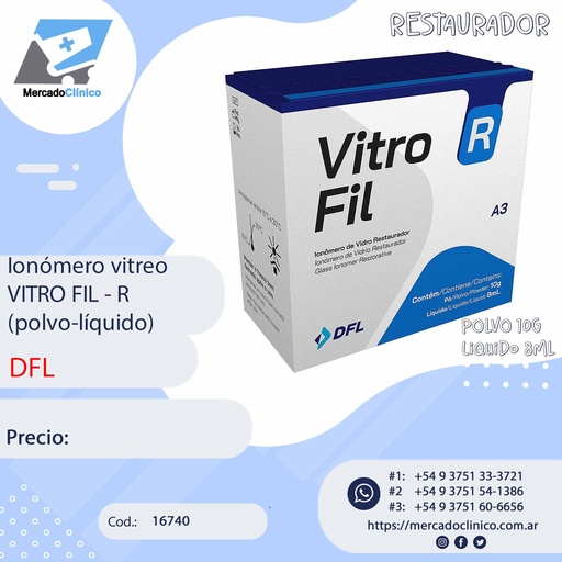 [16740] Ionómero vitreo Restaurador VITRO FIL - C (polvo-líquido) - DFL