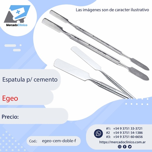Espátula p/ cemento doble fina - Egeo
