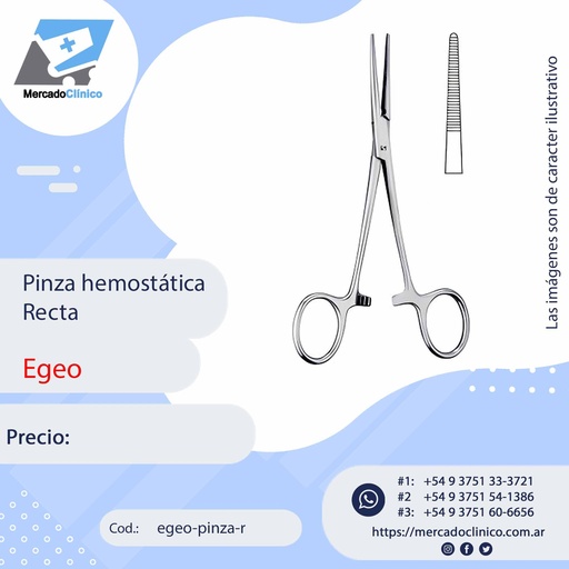 [egeo-pinza-r] Pinza Hemostática recta - Egeo