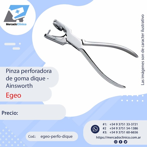 [egeo-perfo-dique] Pinza perforadora de goma dique - Ainsworth - Egeo