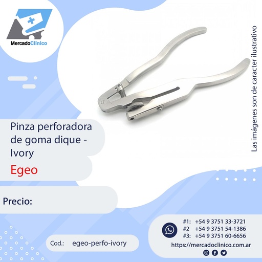 [egeo-perfo-ivory] Pinza perforadora de goma dique - Ivory - Egeo