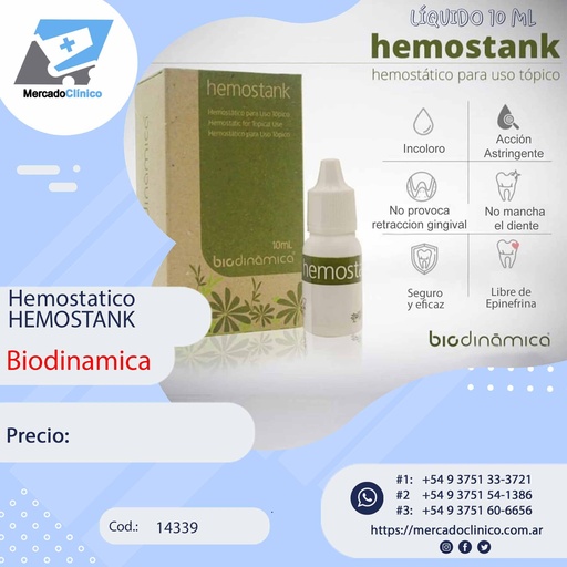 [14339] LIQUIDO 10 ML HEMOSTANK - BIODINAMICA