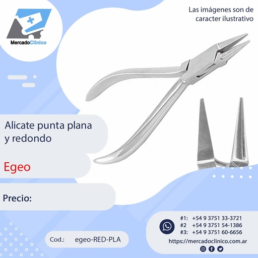 [egeo-RED-PLA] Alicate punta plana y redondo - Egeo