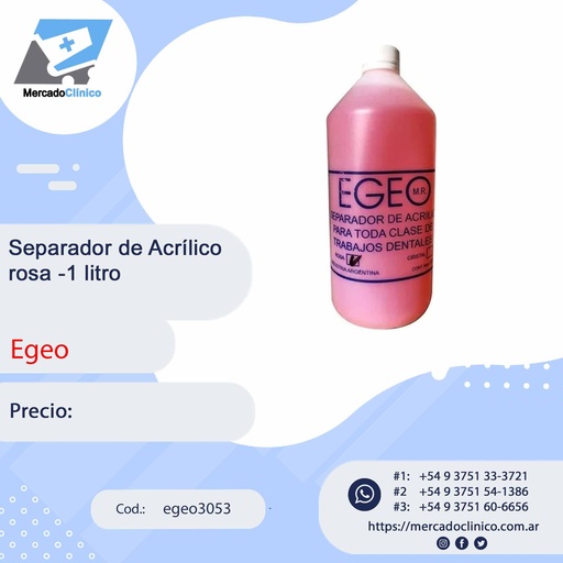 [egeo-3053] Separador de Acrílico - rosa -1 litro - Egeo