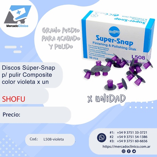 [L508-violeta] Discos Súper-Snap p/ pulir Composite color violeta x unidad - Shofu