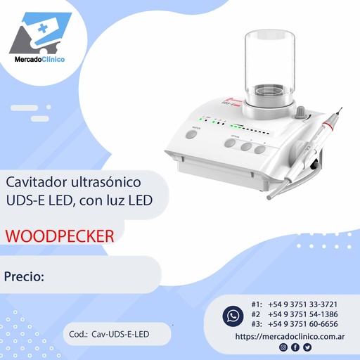 [Cav-UDS-E-LED] Cavitador ultrasónico UDS-E LED, con luz LED - WOODPECKER 