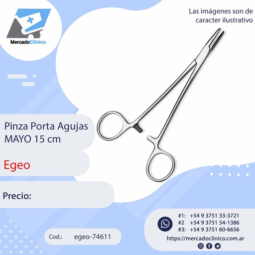 [EGEO-74611] Pinza Porta Agujas MAYO 15 cm - EGEO