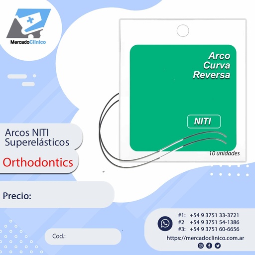 Arco Niti - Curva Reversa - Orthodontic