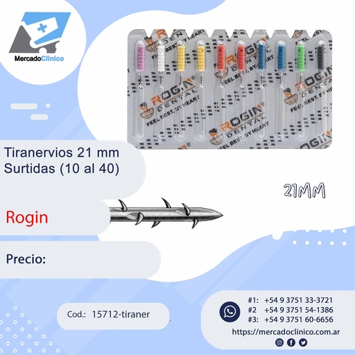 [15712-tiraner] Tiranervios 21mm - surtidas del 10 al 40 - ROGIN