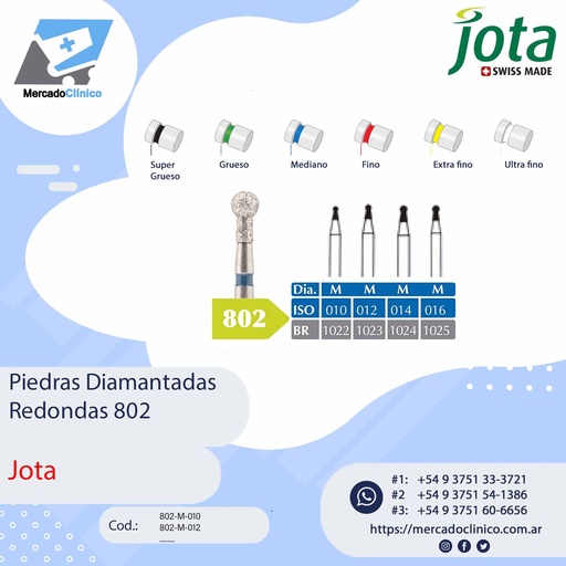 Piedras diamantadas- redondas 802 - x unidad- Jota