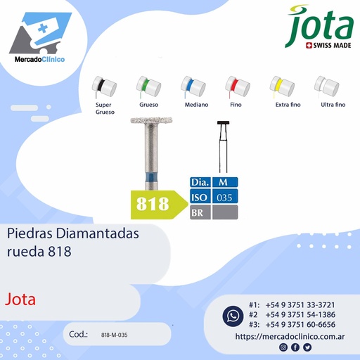 [818-M-035] Piedras diamantadas- Rueda 818 - x unidad- Jota