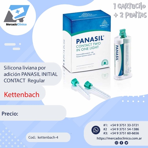 [kettenbach-4] Silicona liviana por adición PANASIL INITIAL CONTACT Regular - Kettenbach