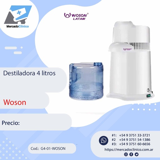 [G4-01-WOSON] Destiladora 4 litros - Woson