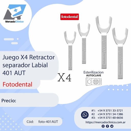 [foto-401AUT] Juego X4 Retractor separador Labial 401 AUT - FOTODENTAL