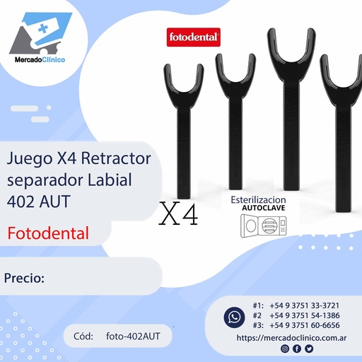 [foto-402AUT] Juego X4 Retractor separador Labial 402 AUT - FOTODENTAL