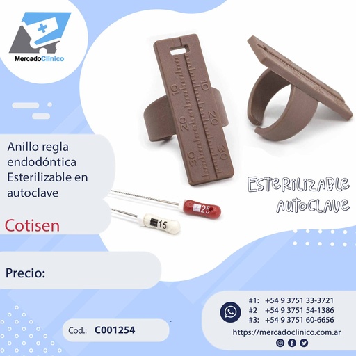 [C001254] Anillo regla endodóntica - esterilizable en 
autoclave - Cotisen