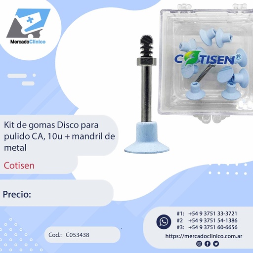 [C053438] Kit de gomas Disco para pulido CA, 10u + mandril - COTISEN