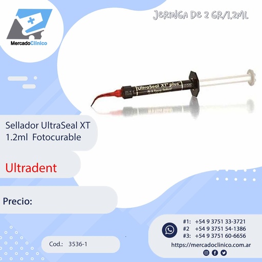 [3536-1] Sellador UltraSeal XT 1.2ml  Fotocurable - Ultradent