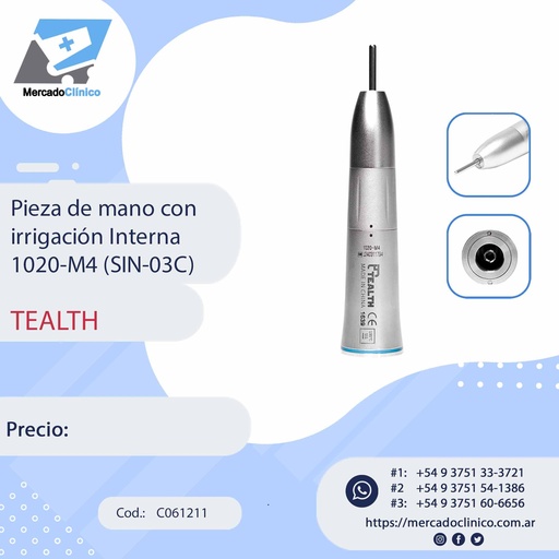 [C061211] Pieza de mano p/ cirugía con ángulo de 20° 1024-B2 (SEN-10C) - Tealth