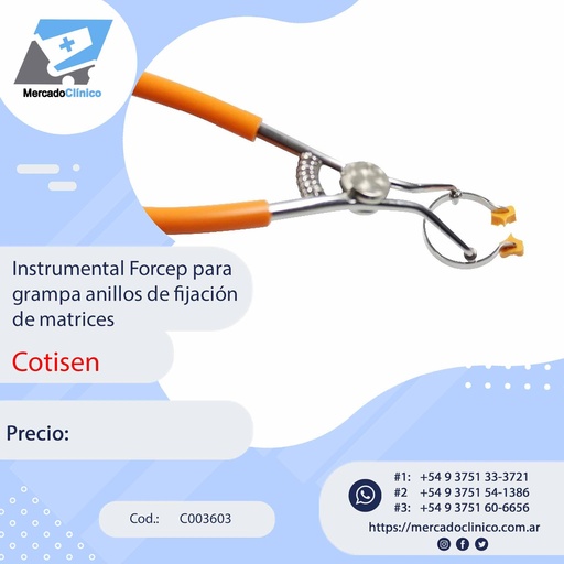 [C003603] Instrumental Forcep para grampa anillos de fijación de matrices - Cotisen