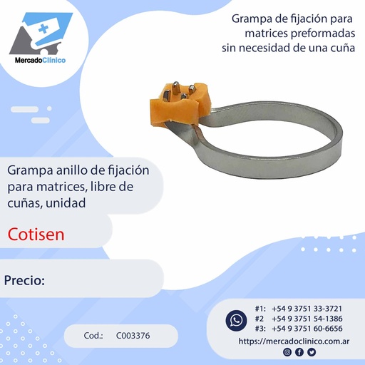 [C003376] Grampa anillo de fijación de apertura de espacio para matrices, unidad - COTISEN