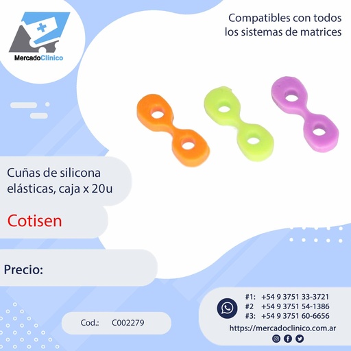 [C002279] Cuñas de silicona elásticas, caja x 20u - COTISEN