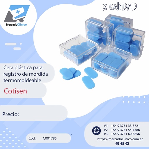 [C001785] Cera plástica para registro de mordida, termo moldeable - COTISEN