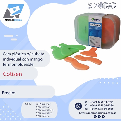 Cera plástica para registro de mordida, termo moldeable - COTISEN (copia)