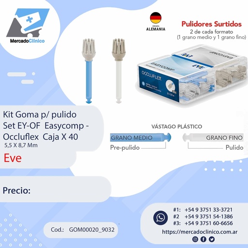 [GOM00020_9032] Kit goma para pulido - Set EY-OF - Occuflex - 40 unidades - Eve