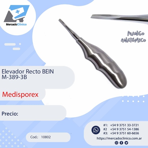 [10802] Elevador Recto BEIN M-389-3B - Medisporex