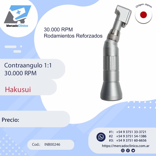 [INB00246] Contra angulo 1:1 30.000 RPM - Hakusui