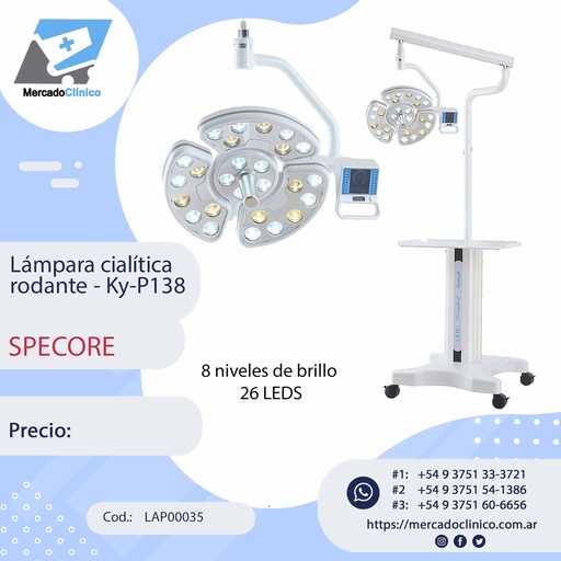 [LAP00035] Foco / Lámpara cialítica rodante - Ky-P138 - Specore