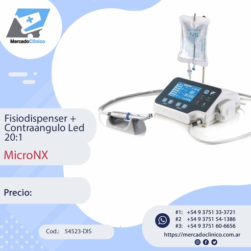 [54523-DIS] MOTOR - Fisiodispenser +  Contra Ángulo 20:1  Luz LED - MicroNX