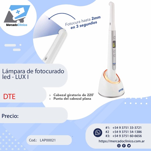 [LAP00021] Lámpara Led DE FOTOCURADO - LUX I - DTE